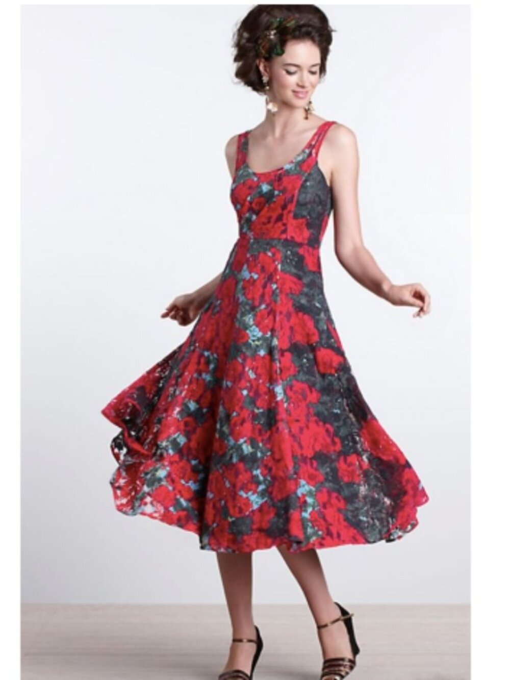 Anthropologie Tracy Reese Noisette Floral Lace Midi Dress - Picture 4 of 13